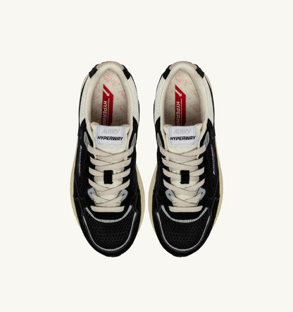 HYPERWAY SNEAKERS IN BLACK AND SILVER MESH AND SUEDE - AUTRY Latest