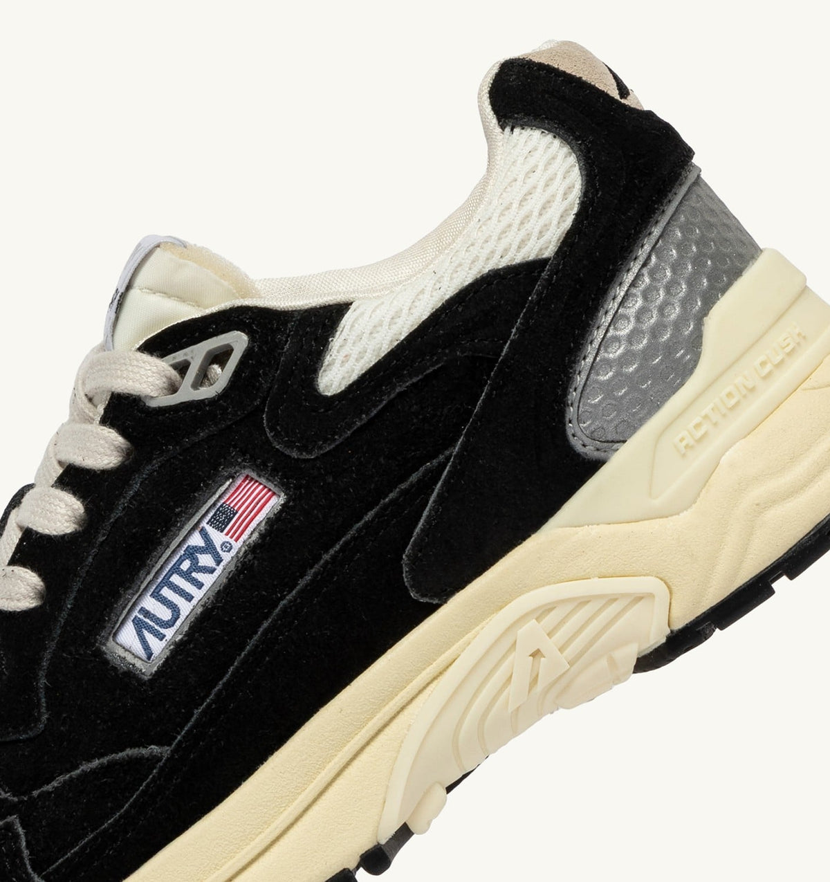 HYPERWAY SNEAKERS IN BLACK AND SILVER MESH AND SUEDE - AUTRY Latest