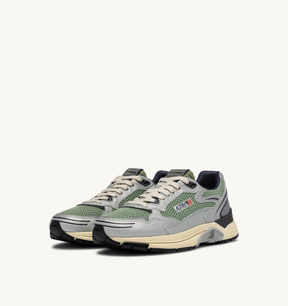 HYPERWAY SNEAKERS IN SILVER, TEA AND BLACKENED PEARL SYNTHETIC LEATHER AND MESH - AUTRY Classic