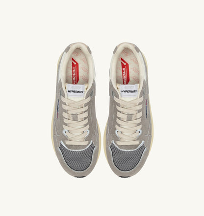 HYPERWAY SNEAKERS IN MARSHMALLOW AND LEAD SUEDE AND MESH - AUTRY Everyday