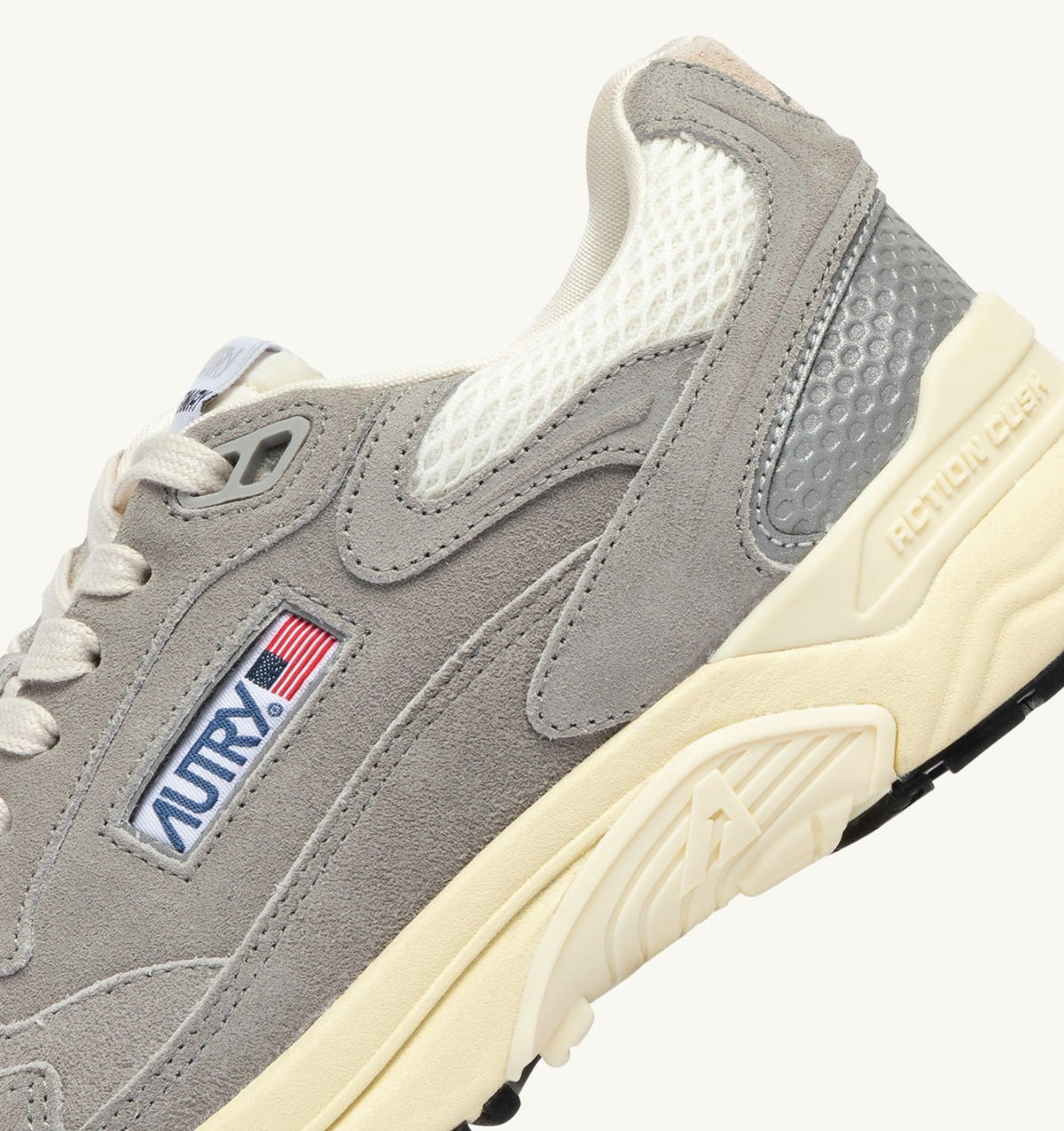 HYPERWAY SNEAKERS IN MARSHMALLOW AND LEAD SUEDE AND MESH - AUTRY Everyday