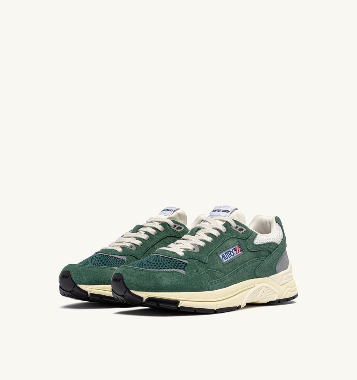 HYPERWAY SNEAKERS IN MALACHITE AND SILVER MESH AND SUEDE - AUTRY Value