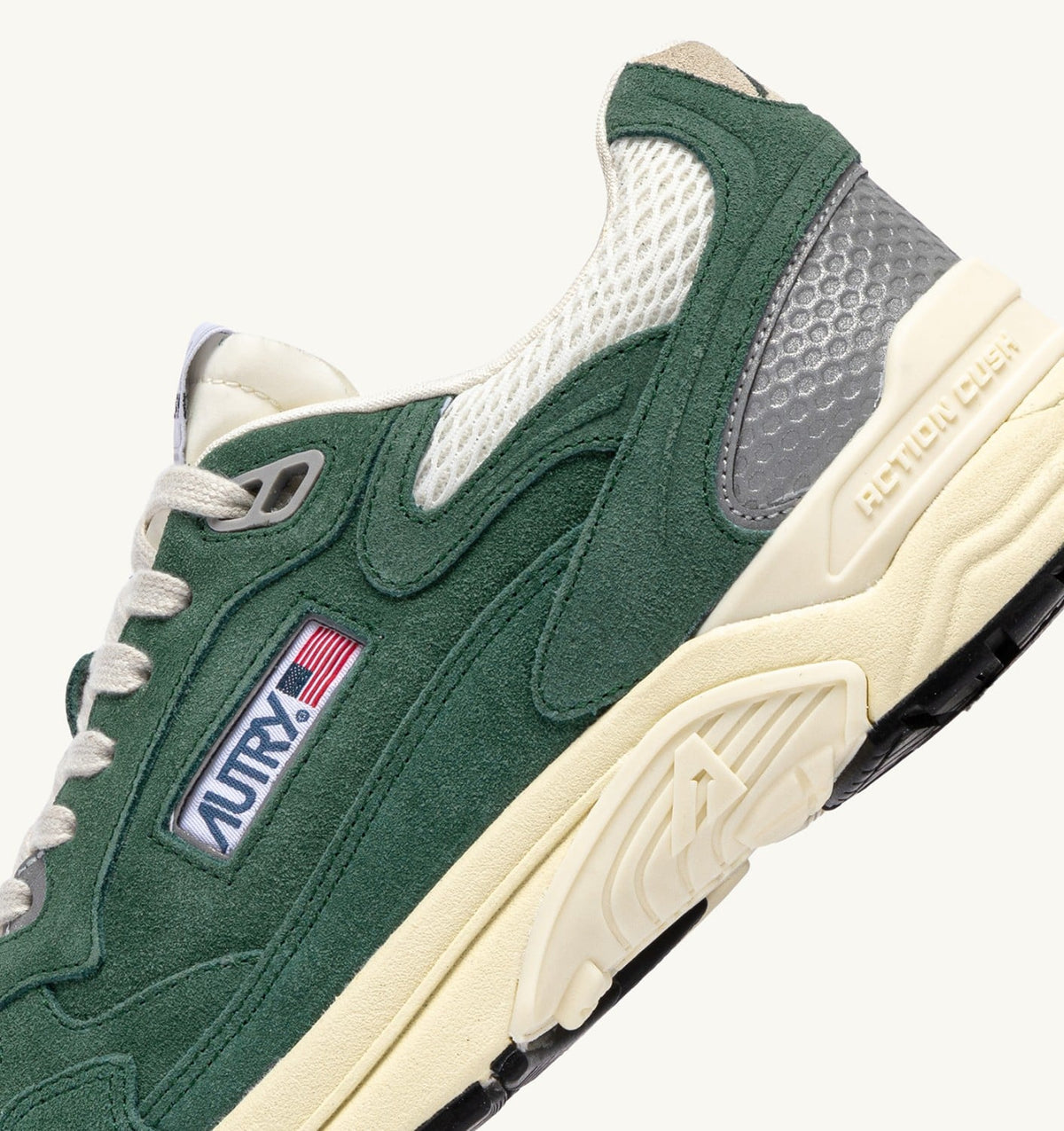 HYPERWAY SNEAKERS IN MALACHITE AND SILVER MESH AND SUEDE - AUTRY Value