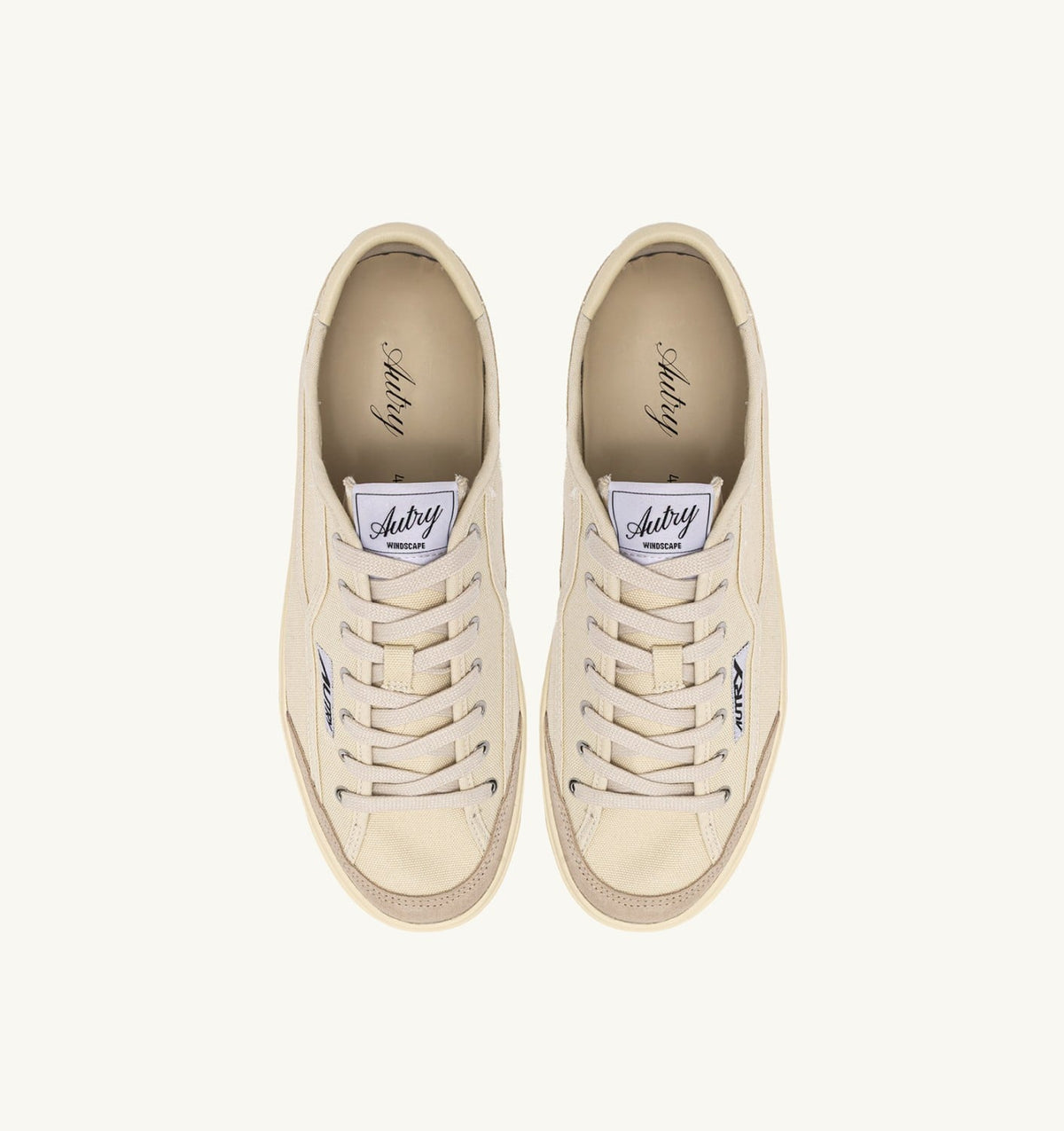 WINDSCAPE LOW SNEAKERS IN CREAM CANVAS - AUTRY Quality