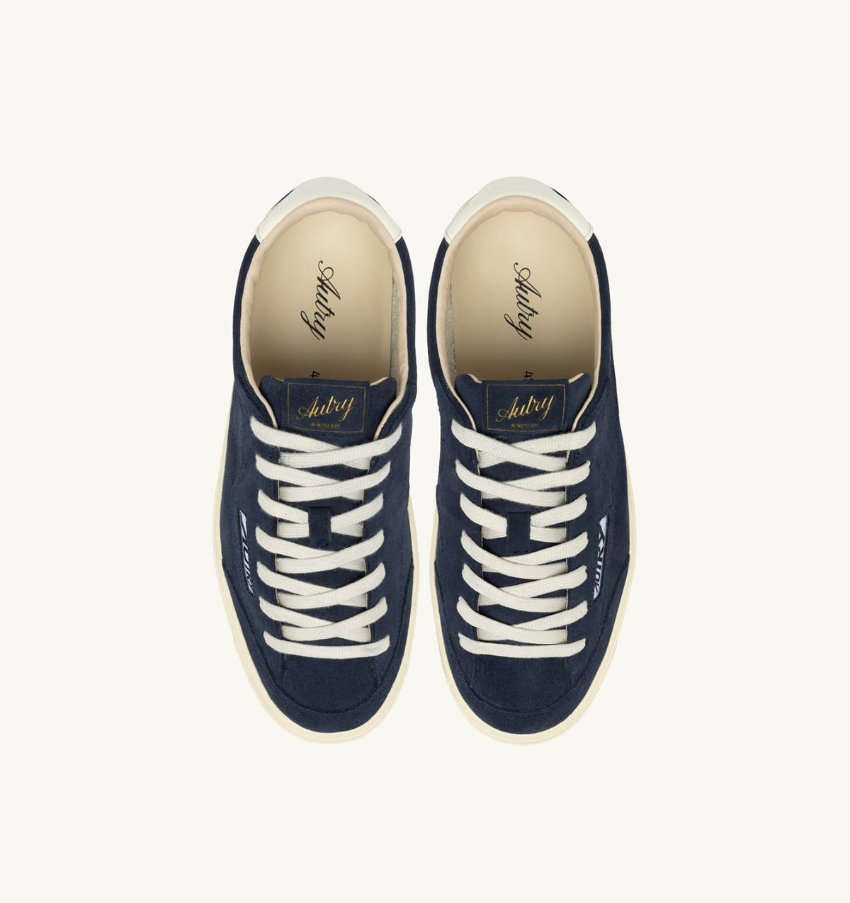 WINDSCAPE LOW SNEAKERS IN NAVY AND MARSHMALLOW SUEDE - AUTRY Value