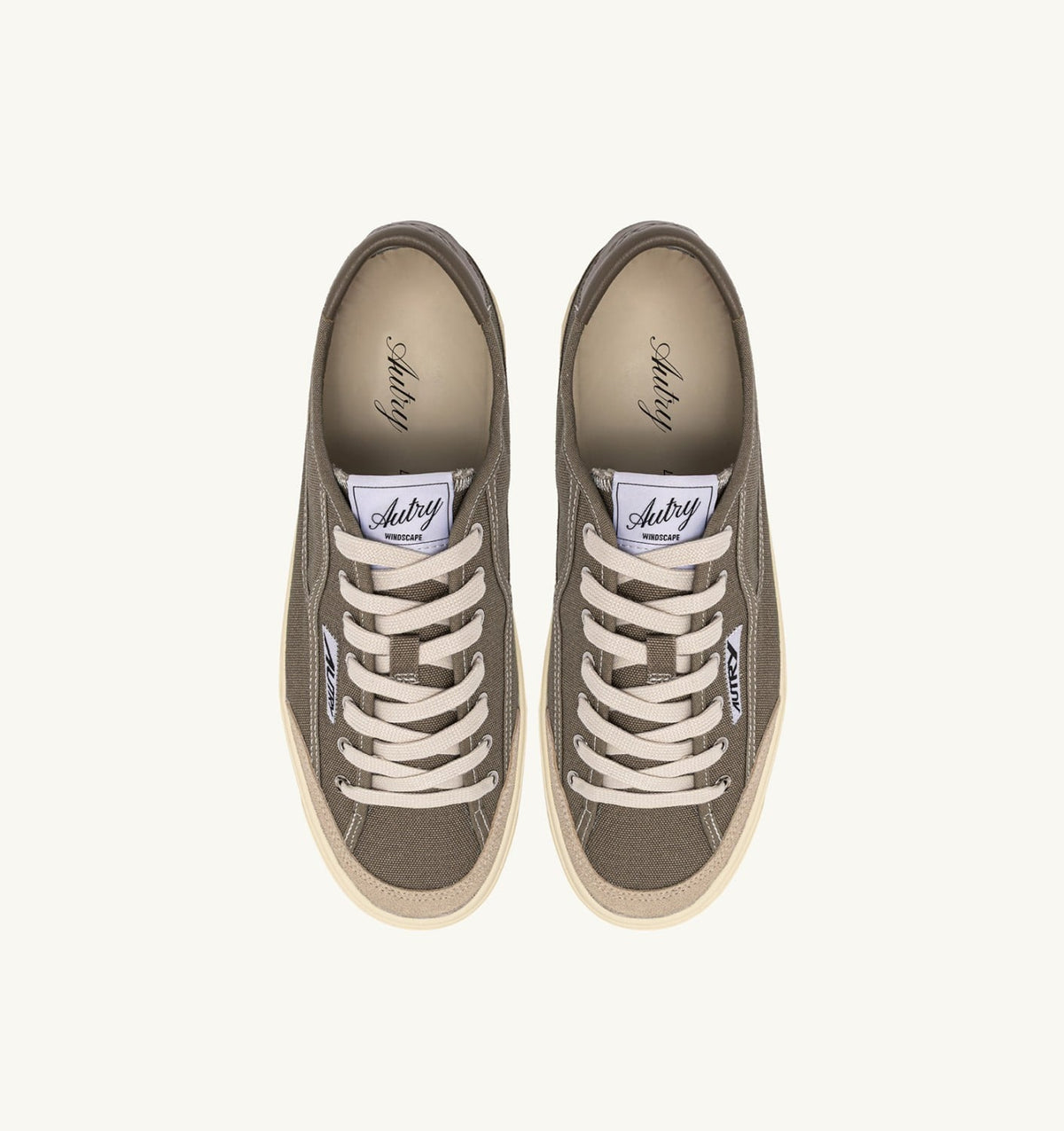 WINDSCAPE LOW SNEAKERS IN MILITARY CANVAS - AUTRY Quality