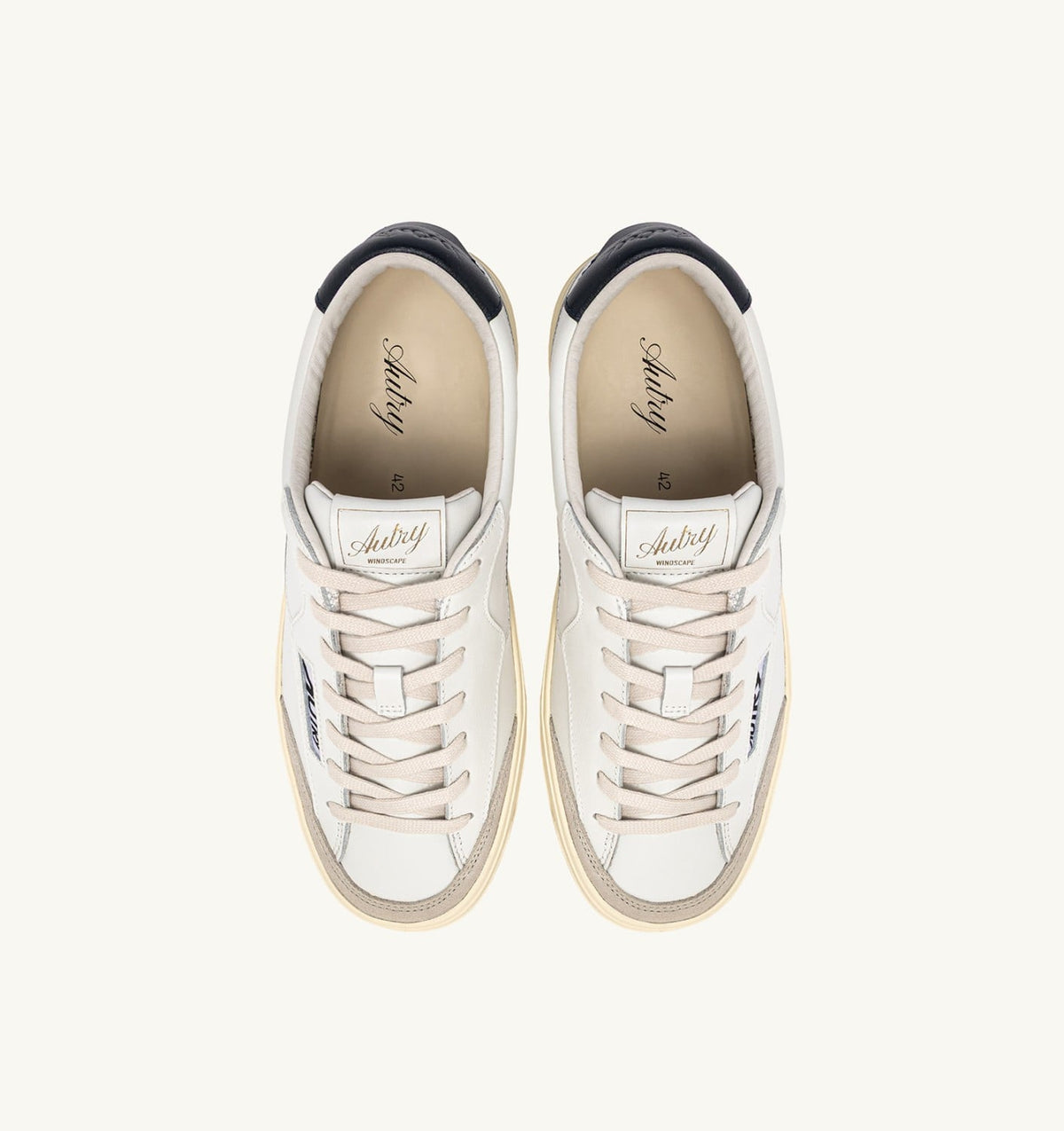 WINDSCAPE LOW SNEAKERS IN WHITE AND SPACE LEATHER - AUTRY Everyday