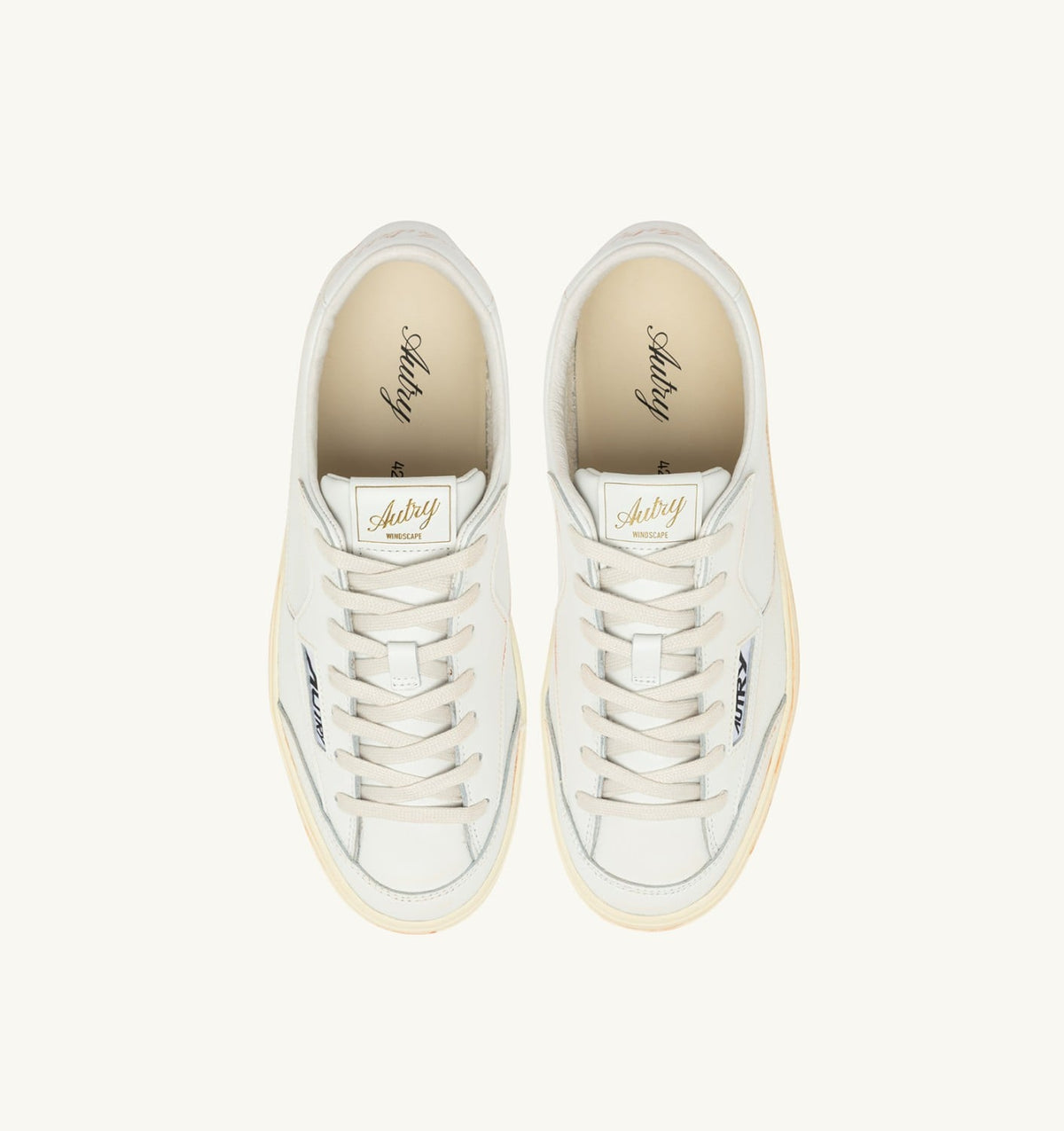 WINDSCAPE LOW SUPER VINTAGE SNEAKERS IN WHITE LEATHER - AUTRY Great Value