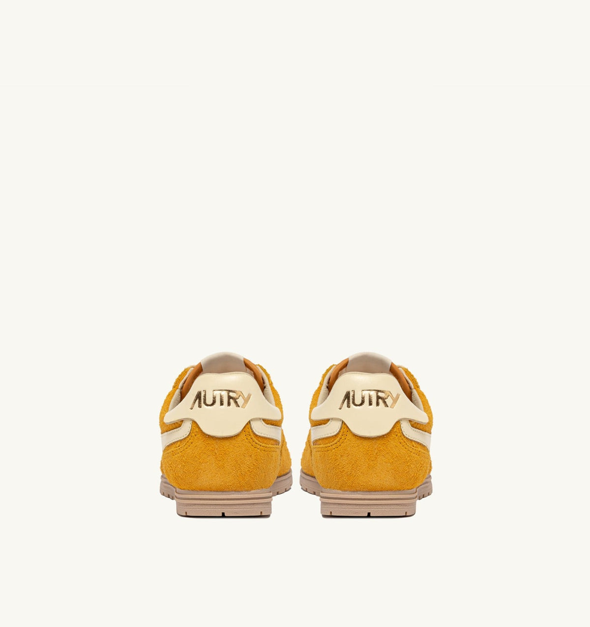 SNEAKERS WINDSPIN IN SUEDE AND LEATHER COLOR MINERAL YELLOW AND RUTABAGA - AUTRY Value