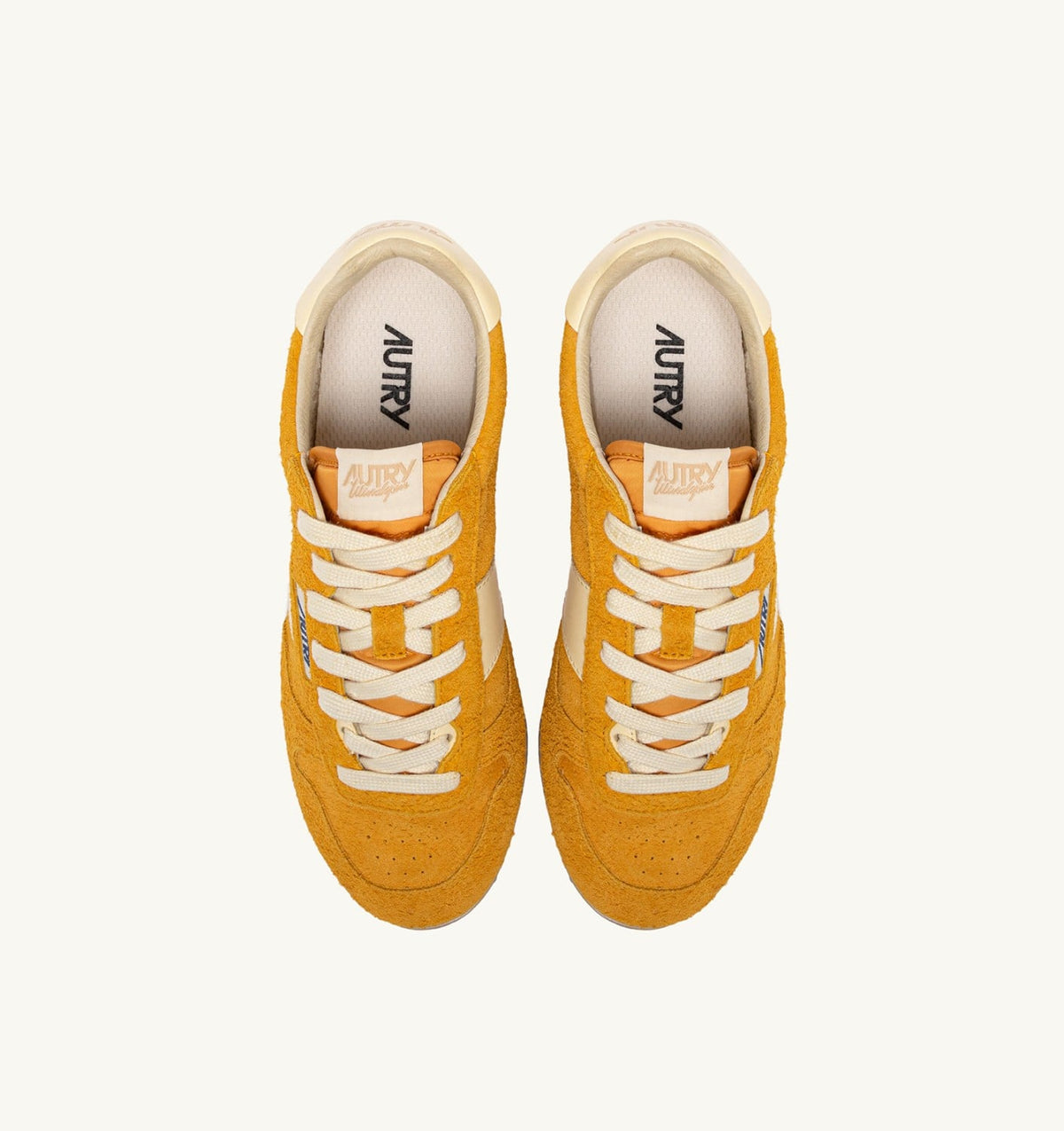 SNEAKERS WINDSPIN IN SUEDE AND LEATHER COLOR MINERAL YELLOW AND RUTABAGA - AUTRY Value