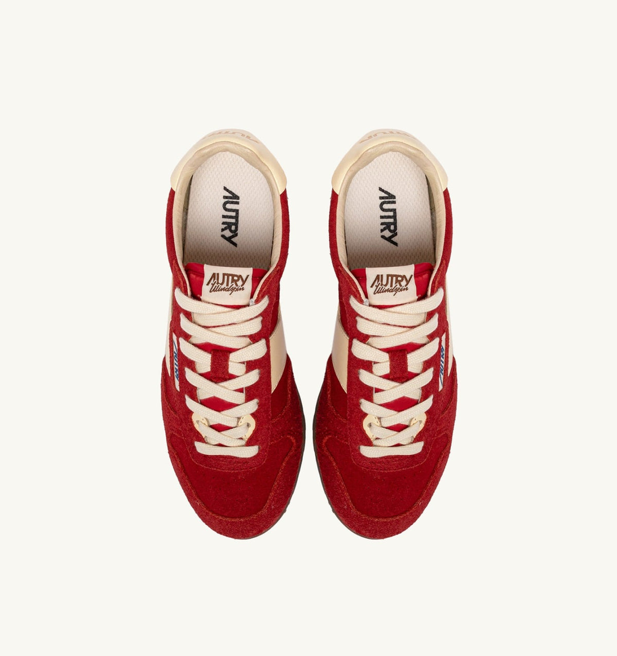 WINDSPIN SNEAKERS IN RUBY AND RUTABAGA SUEDE AND LEATHER - AUTRY Great Value