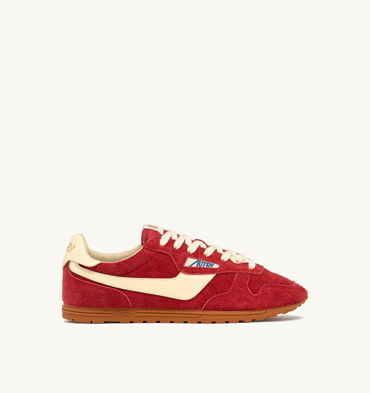 SNEAKERS WINDSPIN IN SUEDE AND LEATHER COLOR IMPERIAL RED AND RUTABAGA - AUTRY Latest