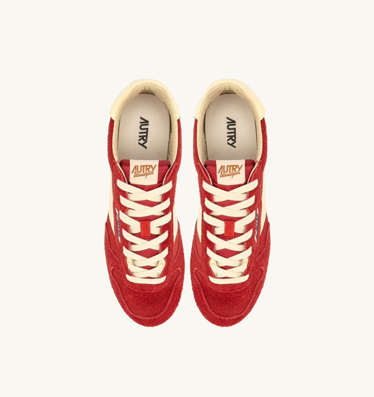 SNEAKERS WINDSPIN IN SUEDE AND LEATHER COLOR IMPERIAL RED AND RUTABAGA - AUTRY Latest