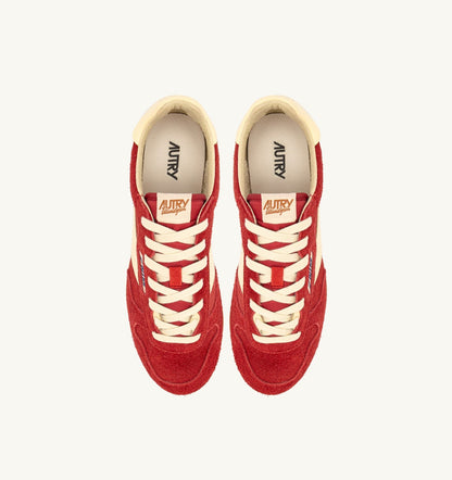 SNEAKERS WINDSPIN IN SUEDE AND LEATHER COLOR IMPERIAL RED AND RUTABAGA - AUTRY Latest