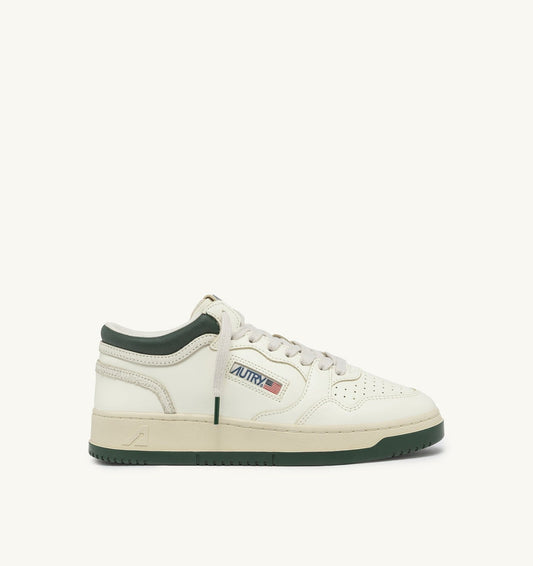MED-WAY SNEAKERS IN LEATHER COLOR MARSHMALLOW AND MOUNTAIN - AUTRY Value