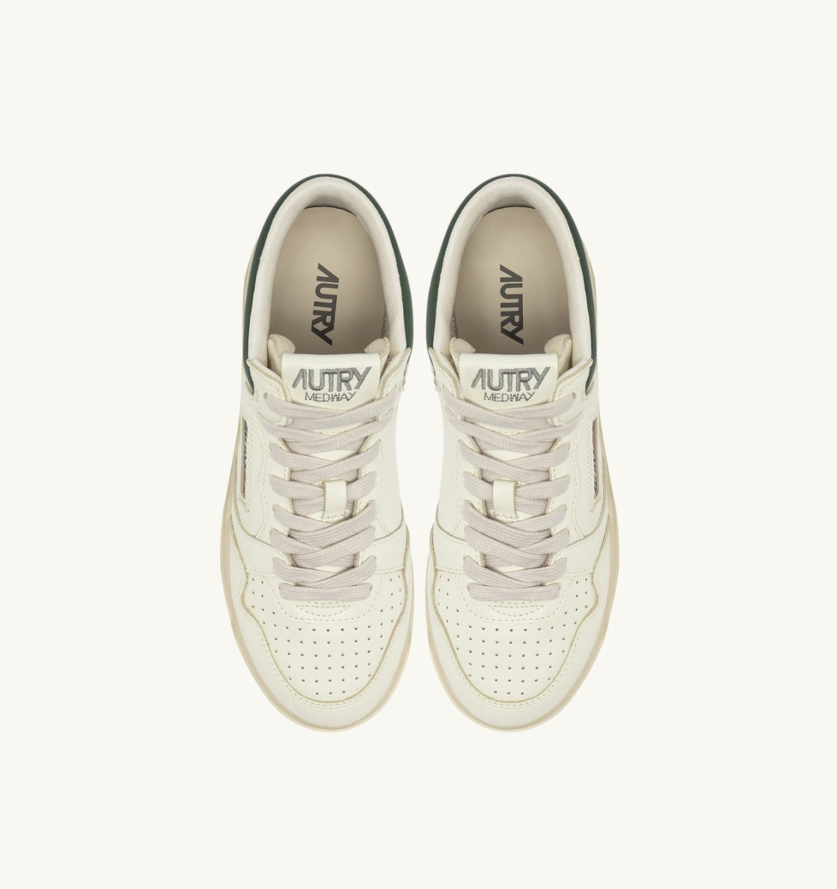 MED-WAY SNEAKERS IN LEATHER COLOR MARSHMALLOW AND MOUNTAIN - AUTRY Value