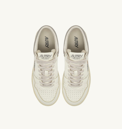 MED-WAY SNEAKERS IN LEATHER COLOR MARSHMALLOW AND VAPOR - AUTRY Quality