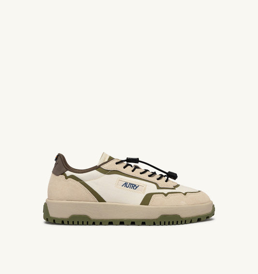 WILDPACE LOW SNEAKERS IN WIFE AND CHOCOLATE RIPSTOP NYLON AND SUEDE - AUTRY Essential