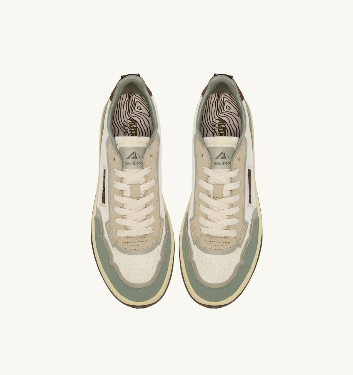 WILDPACE LOW SNEAKERS IN MARSHMALLOW AND SEA GRASS CORDURA AND LEATHER - AUTRY Everyday