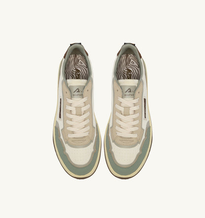 WILDPACE LOW SNEAKERS IN MARSHMALLOW AND SEA GRASS CORDURA AND LEATHER - AUTRY Everyday