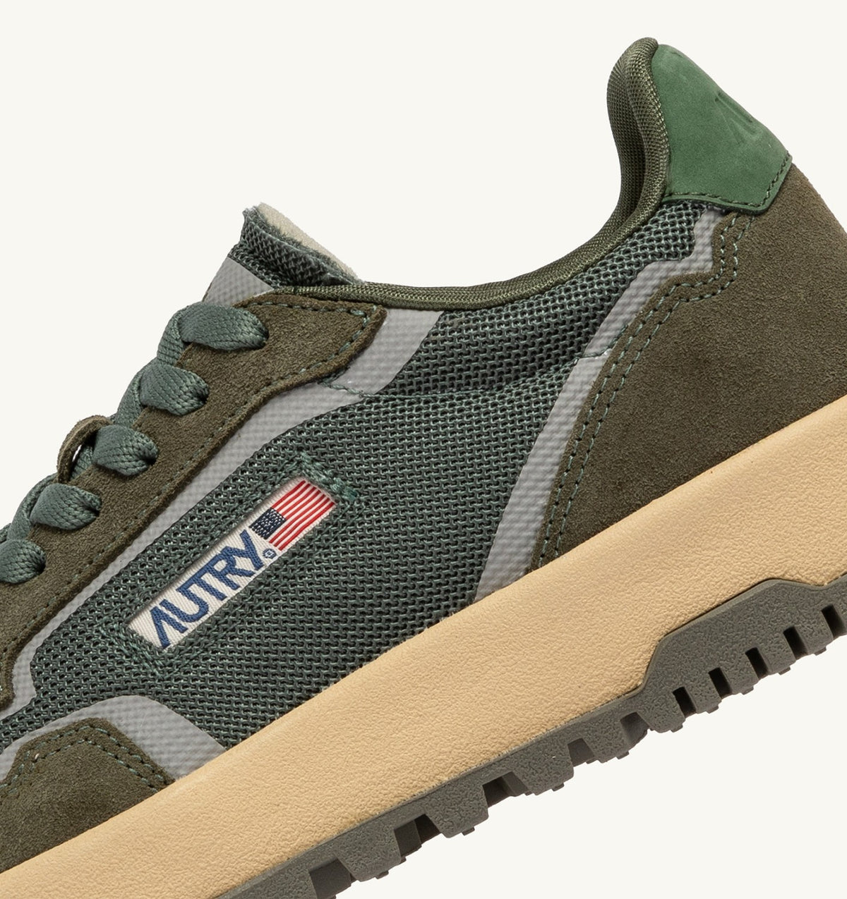 WILDPACE LOW SNEAKERS IN SCHIO AND MILITARY DRAGON MESH AND SUEDE - AUTRY Great Value