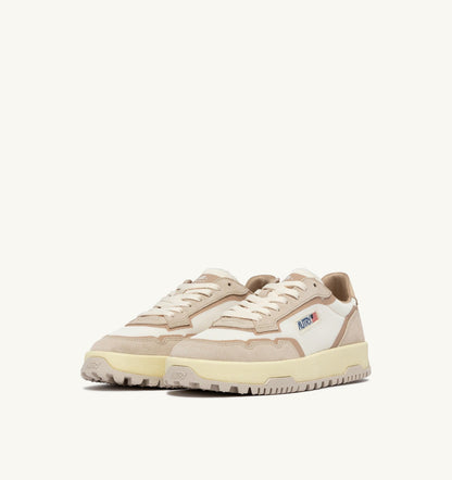 WILDPACE LOW SNEAKERS IN WHISPER WHITE AND SAND DRAGON MESH AND SUEDE - AUTRY Latest