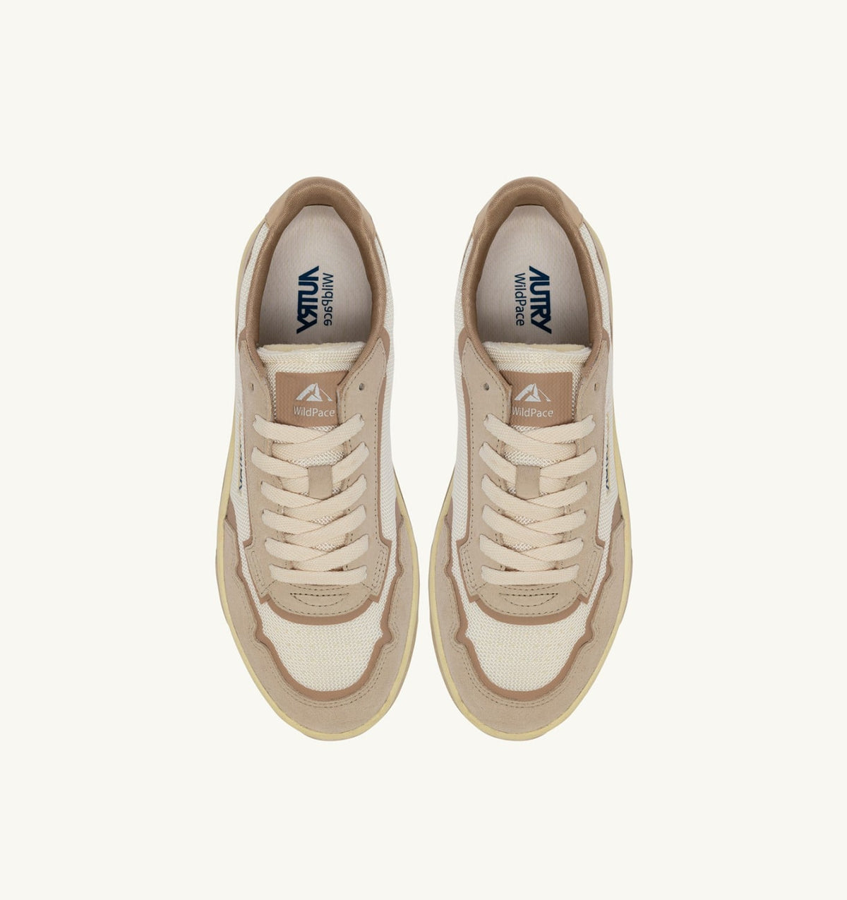 WILDPACE LOW SNEAKERS IN WHISPER WHITE AND SAND DRAGON MESH AND SUEDE - AUTRY Latest