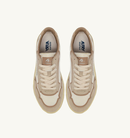 WILDPACE LOW SNEAKERS IN WHISPER WHITE AND SAND DRAGON MESH AND SUEDE - AUTRY Latest