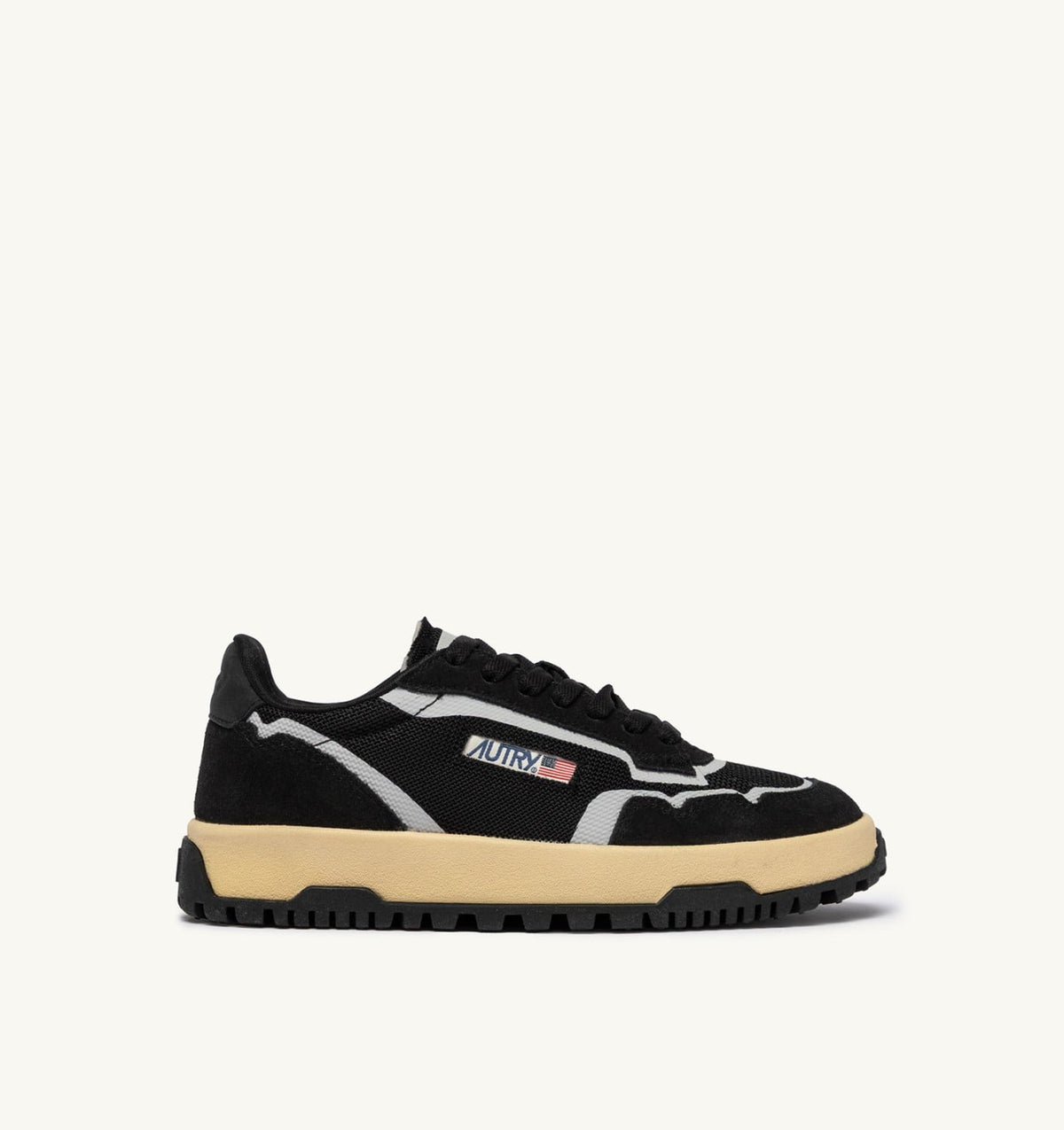 WILDPACE LOW SNEAKERS IN BLACK DRAGON MESH AND SUEDE - AUTRY Quality