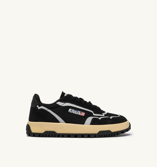 WILDPACE LOW SNEAKERS IN BLACK DRAGON MESH AND SUEDE - AUTRY Quality