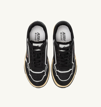 WILDPACE LOW SNEAKERS IN BLACK DRAGON MESH AND SUEDE - AUTRY Quality
