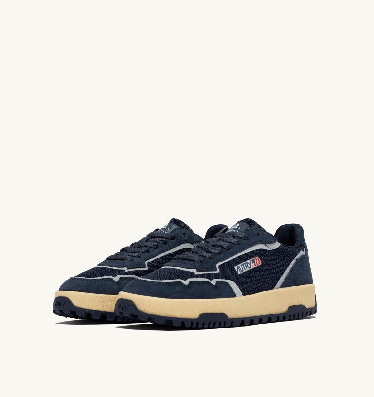 WILDPACE LOW SNEAKERS IN BLUETTE DRAGON MESH AND SUEDE - AUTRY Classic