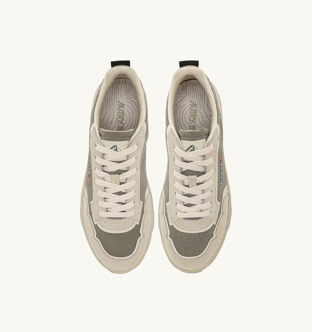 WILDPACE LOW SNEAKERS IN ELM AND WHITE CORDURA AND SUEDE - AUTRY Value