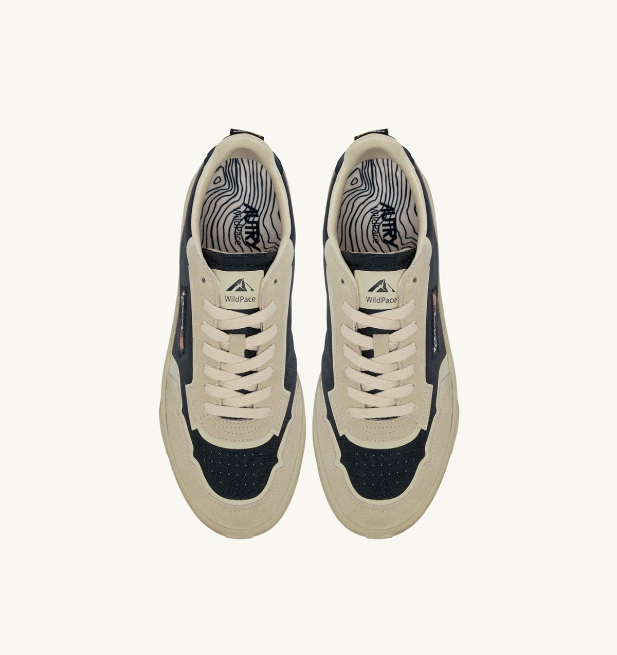 WILDPACE LOW SNEAKERS IN WHITE AND SPACE BLUE CORDURA AND SUEDE - AUTRY Latest
