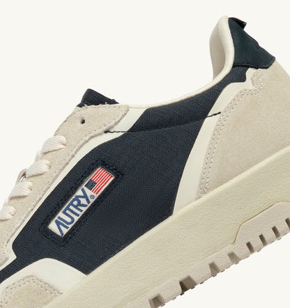 WILDPACE LOW SNEAKERS IN WHITE AND SPACE BLUE CORDURA AND SUEDE - AUTRY Latest