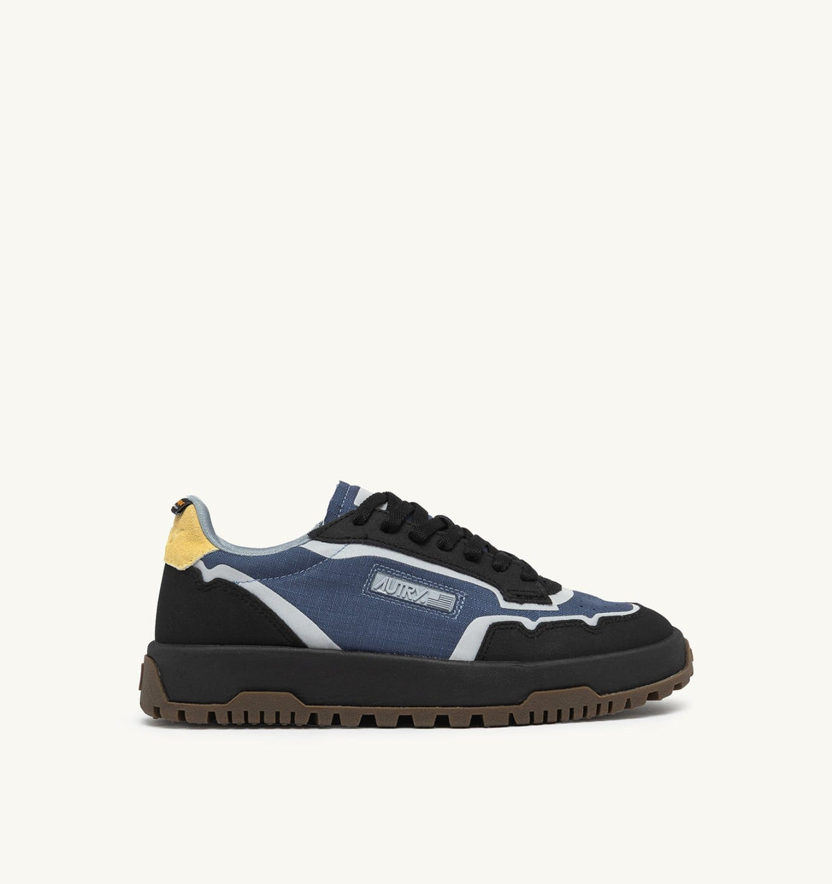 WILDPACE LOW SNEAKERS IN RIPSTOP NYLON AND LEATHER COLOR DARK BLUE AND BLACK - AUTRY Essential