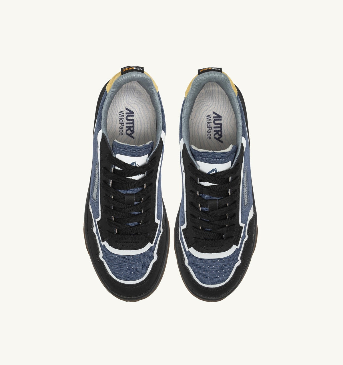 WILDPACE LOW SNEAKERS IN RIPSTOP NYLON AND LEATHER COLOR DARK BLUE AND BLACK - AUTRY Essential