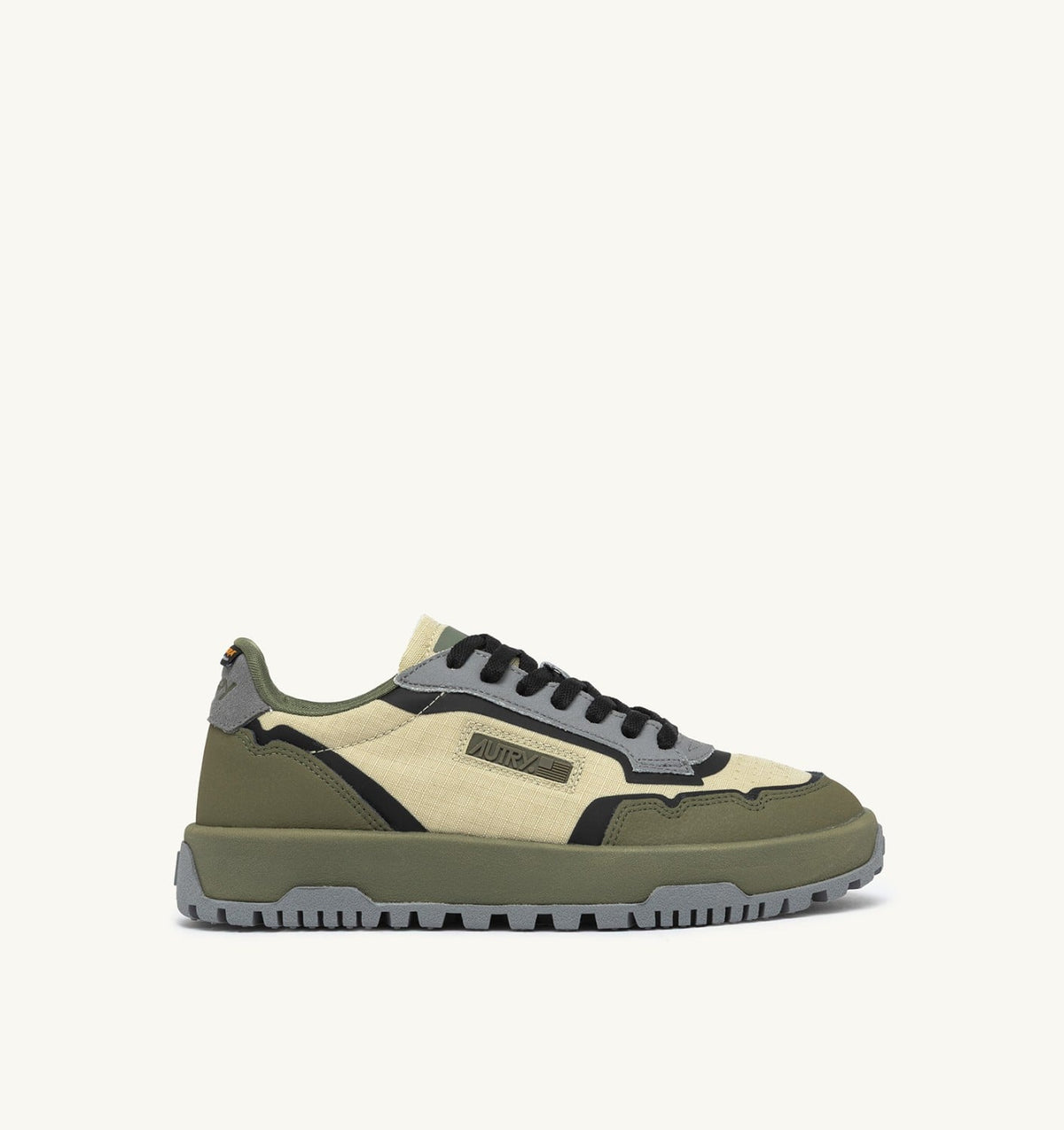 WILDPACE LOW SNEAKERS IN RIPSTOP NYLON AND LEATHER COLOR CASTLE WALL AND TITANIUM - AUTRY Value