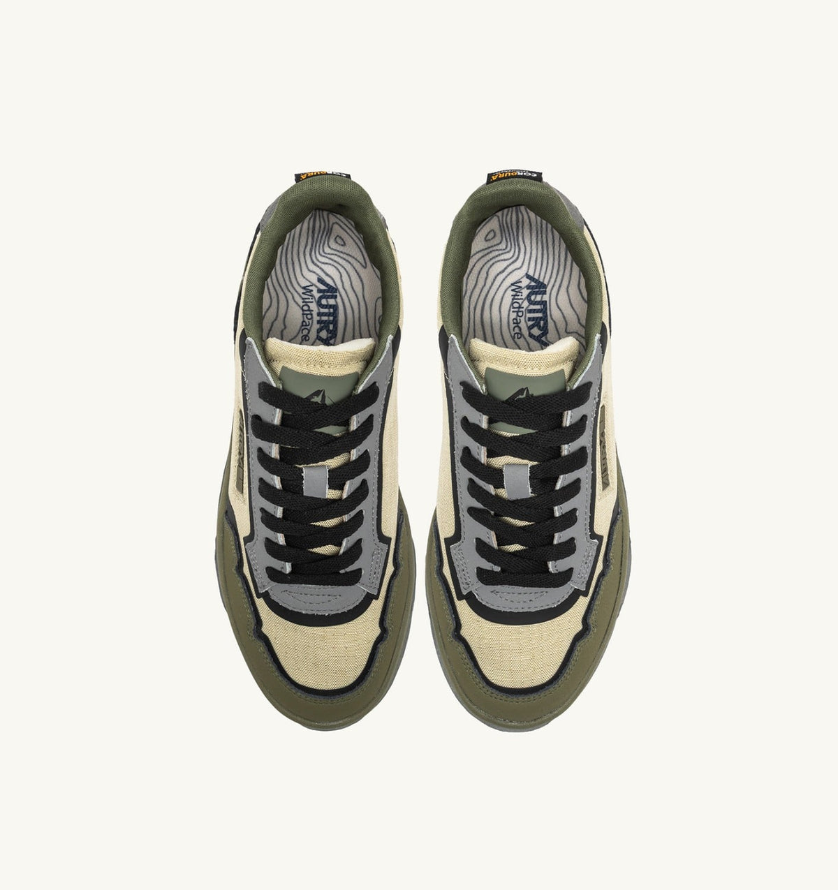 WILDPACE LOW SNEAKERS IN RIPSTOP NYLON AND LEATHER COLOR CASTLE WALL AND TITANIUM - AUTRY Value