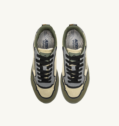 WILDPACE LOW SNEAKERS IN RIPSTOP NYLON AND LEATHER COLOR CASTLE WALL AND TITANIUM - AUTRY Value