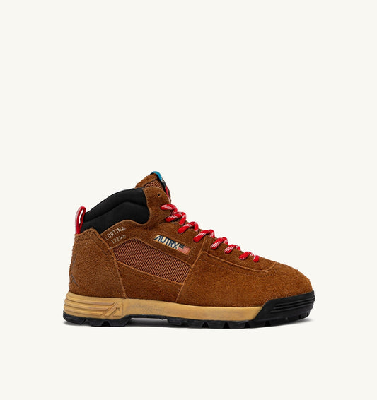MALGA CORTINA IN CHESTNUT AND FLAME SCARLET SUEDE - AUTRY Classic