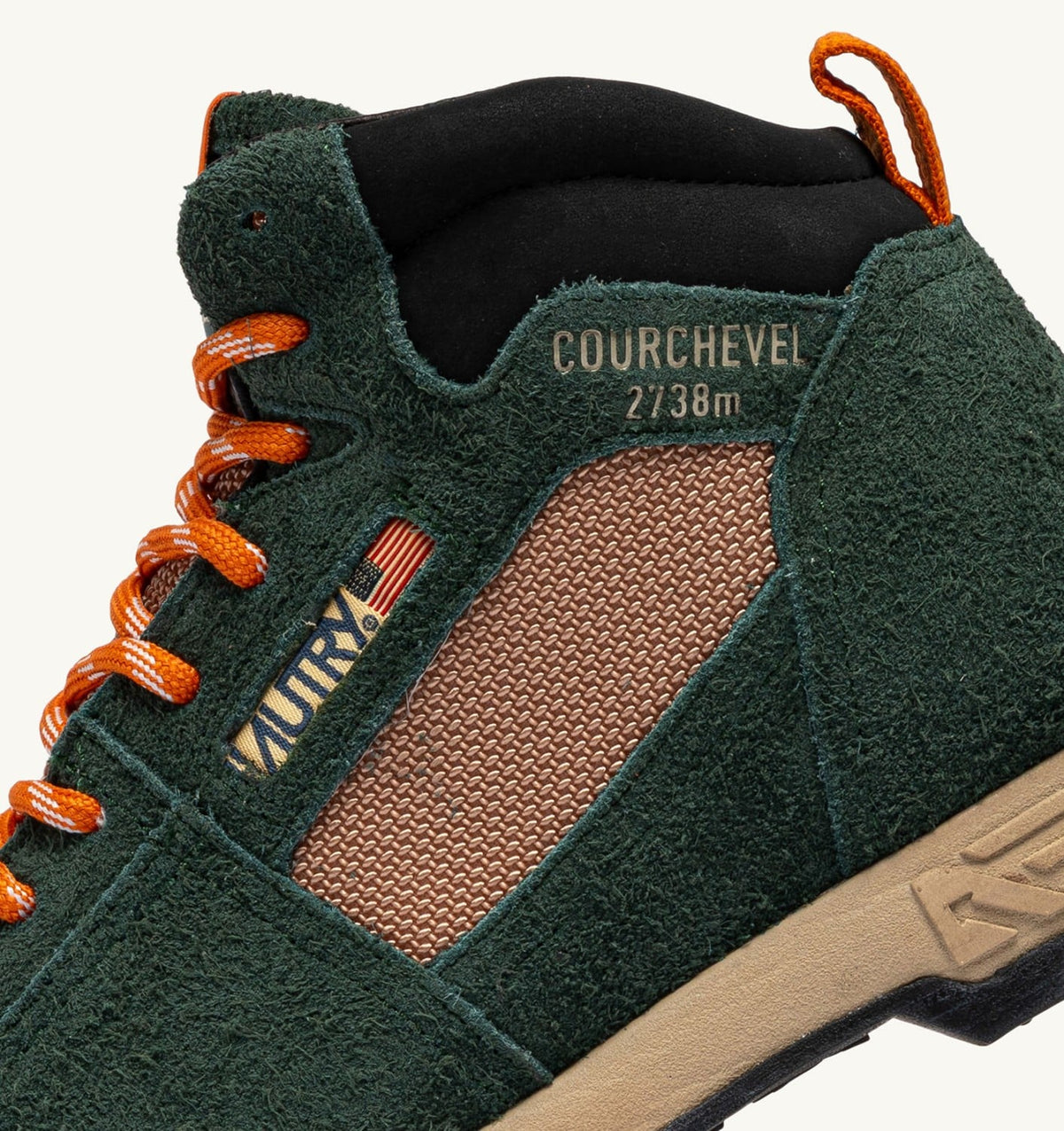 MALGA COURCHEVEL IN PINE AND ORANGE OCHRE SUEDE - AUTRY Essential