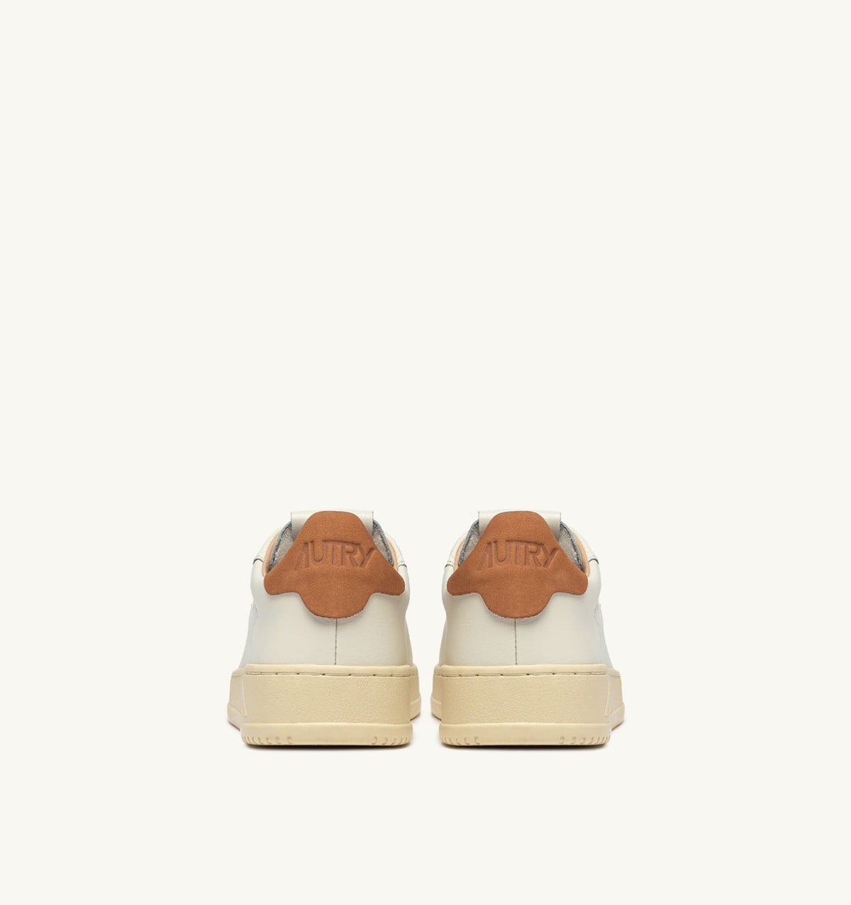 DALLAS LOW SNEAKERS IN MARSHMALLOW AND BROWN SUGAR LEATHER - AUTRY Value