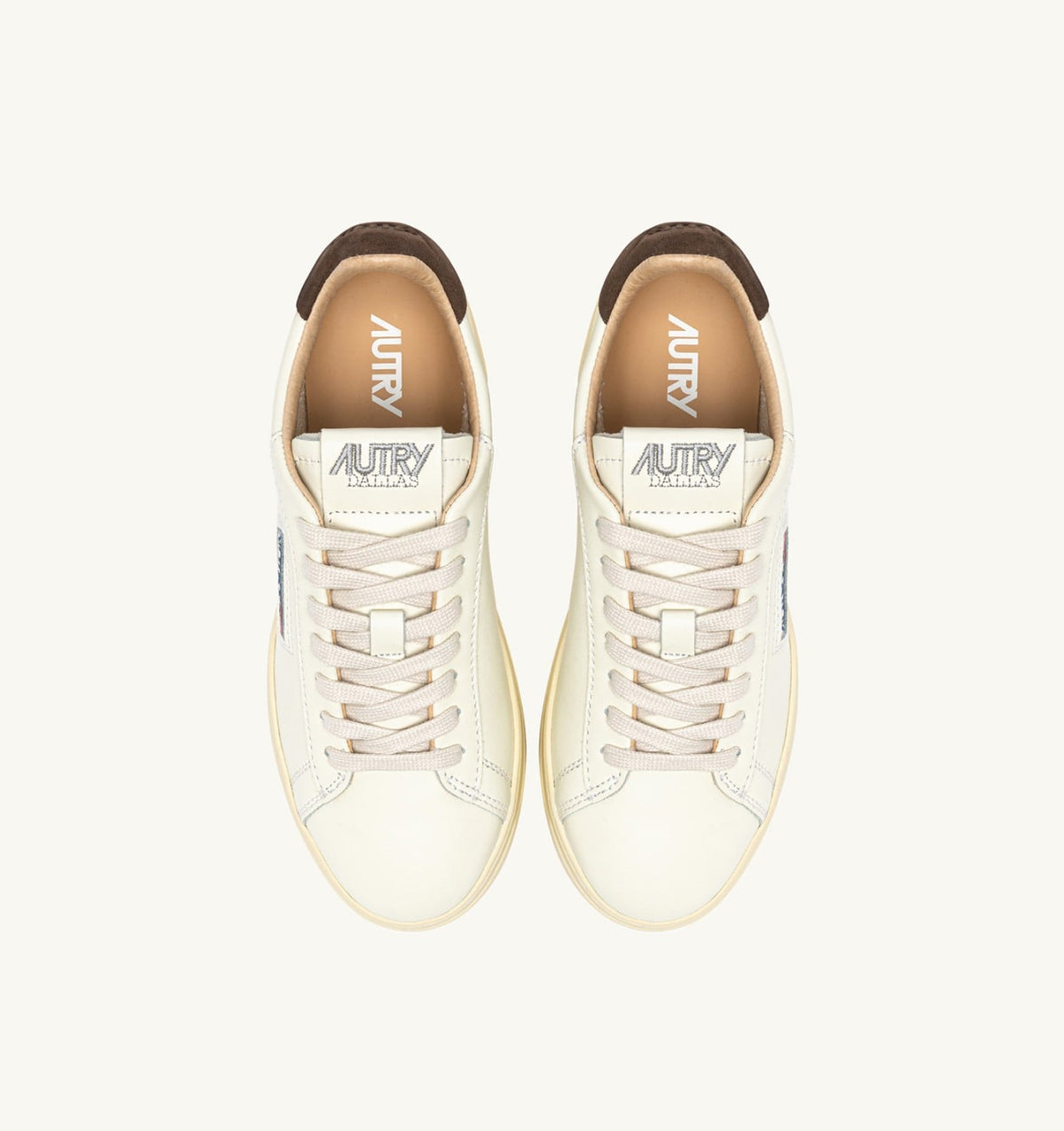DALLAS LOW SNEAKERS IN TEAK AND MARSHMALLOW LEATHER - AUTRY Everyday
