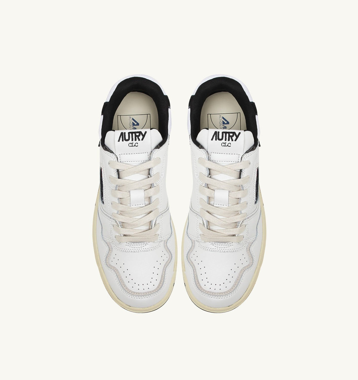 CLC LOW SNEAKERS IN WHITE LEATHER AND BLACK SUEDE - AUTRY Value