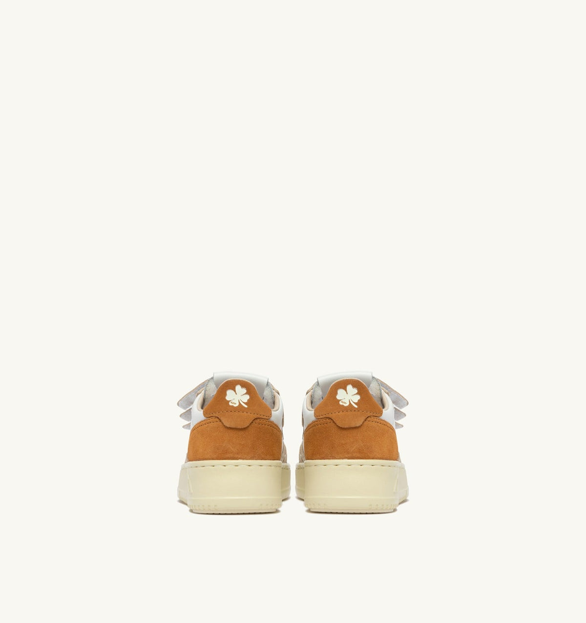 MEDALIST KIDSTRIPES SNEAKERS IN WHITE LEATHER AND BROWN MUSCAT AND SAND SUEDE - AUTRY Classic