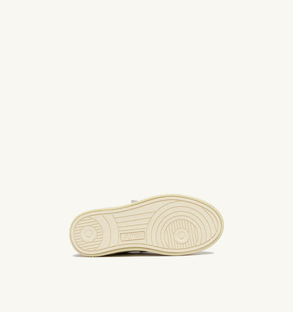 MEDALIST KIDSTRIPES SNEAKERS IN WHITE LEATHER AND BROWN MUSCAT AND SAND SUEDE - AUTRY Classic