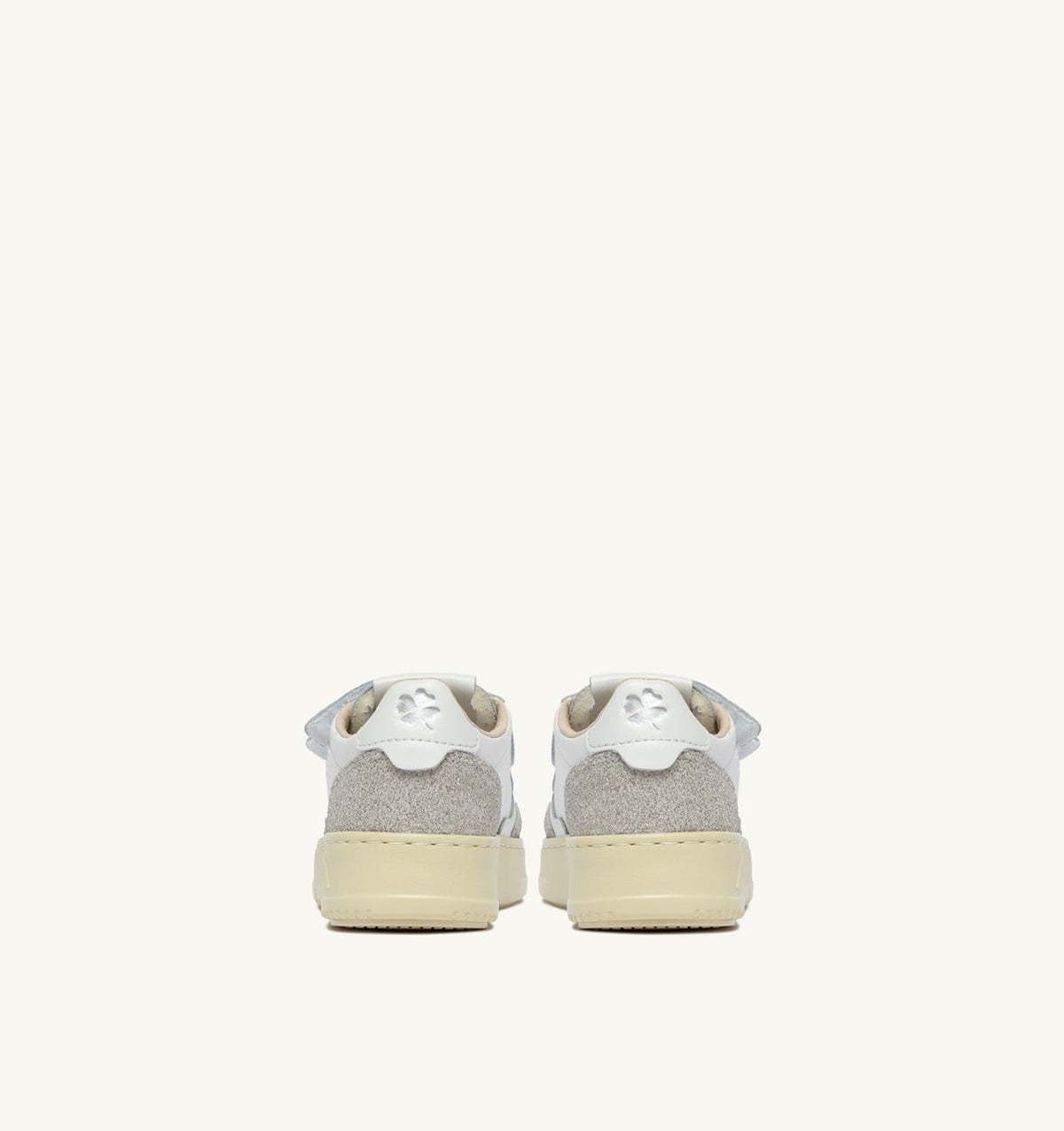 MEDALIST KIDSTRIPES SNEAKERS IN WHITE LEATHER AND GLITTER GRAY LEATHER - AUTRY Everyday
