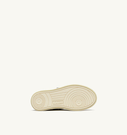MEDALIST KIDSTRIPES SNEAKERS IN WHITE LEATHER AND GLITTER GRAY LEATHER - AUTRY Everyday