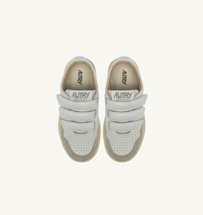 MEDALIST KIDSTRIPES SNEAKERS IN WHITE LEATHER AND GLITTER GRAY LEATHER - AUTRY Everyday